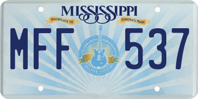 MS license plate MFF537