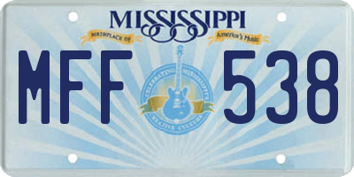 MS license plate MFF538