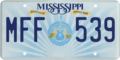 MS license plate MFF539