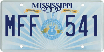 MS license plate MFF541