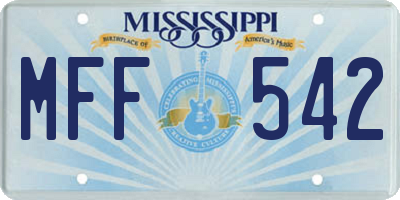 MS license plate MFF542
