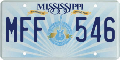 MS license plate MFF546