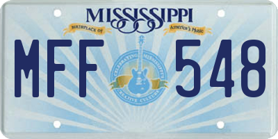 MS license plate MFF548