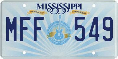 MS license plate MFF549