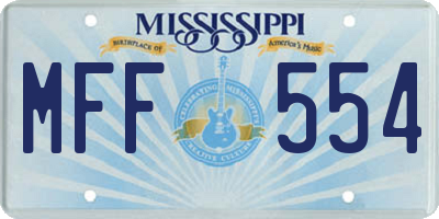 MS license plate MFF554