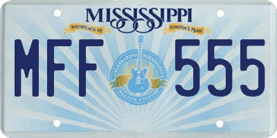 MS license plate MFF555