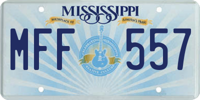 MS license plate MFF557