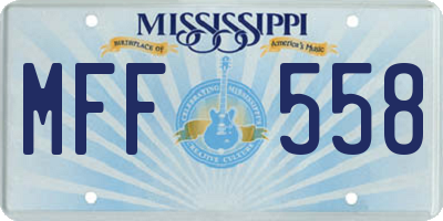 MS license plate MFF558