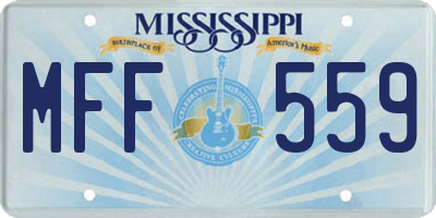 MS license plate MFF559