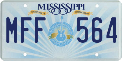 MS license plate MFF564