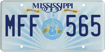 MS license plate MFF565