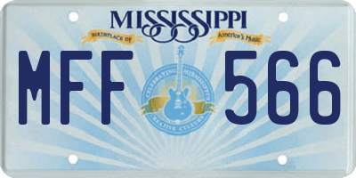 MS license plate MFF566