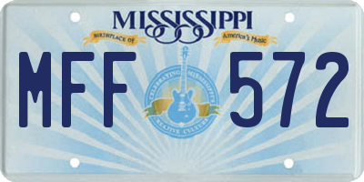 MS license plate MFF572