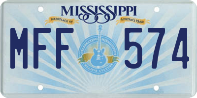 MS license plate MFF574