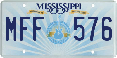 MS license plate MFF576