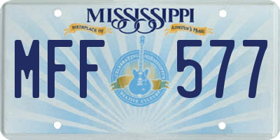 MS license plate MFF577