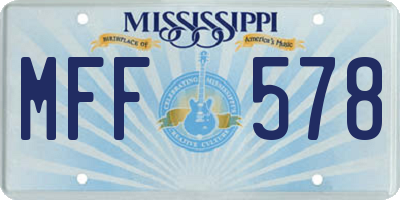 MS license plate MFF578