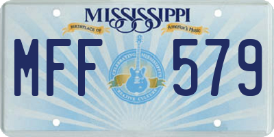 MS license plate MFF579
