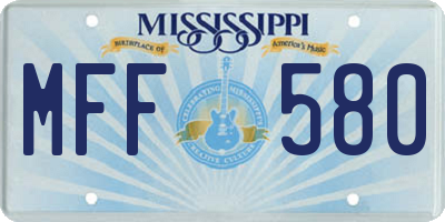 MS license plate MFF580