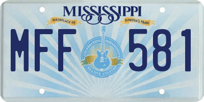MS license plate MFF581