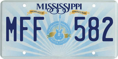 MS license plate MFF582
