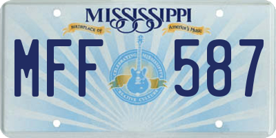 MS license plate MFF587
