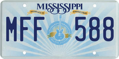 MS license plate MFF588