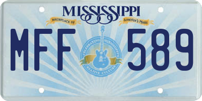MS license plate MFF589