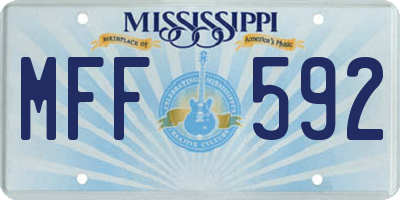 MS license plate MFF592