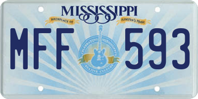 MS license plate MFF593