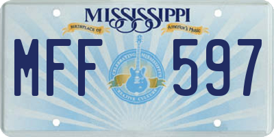 MS license plate MFF597