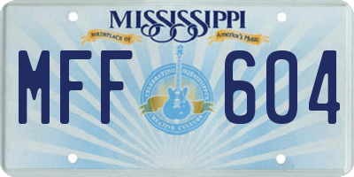 MS license plate MFF604