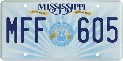 MS license plate MFF605