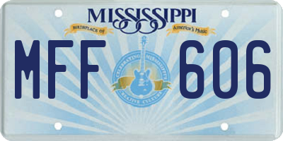 MS license plate MFF606