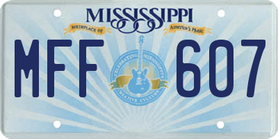 MS license plate MFF607