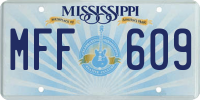 MS license plate MFF609