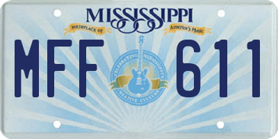MS license plate MFF611