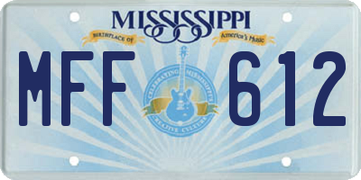 MS license plate MFF612