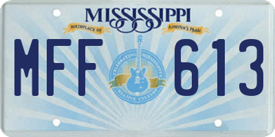MS license plate MFF613