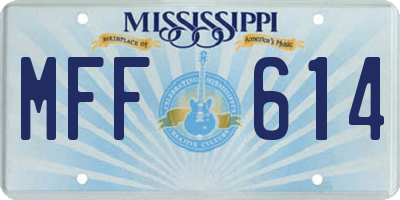 MS license plate MFF614