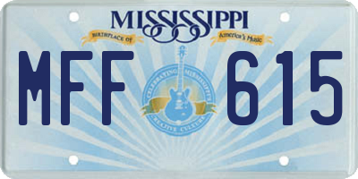 MS license plate MFF615