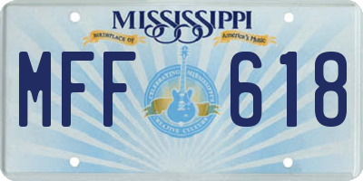 MS license plate MFF618