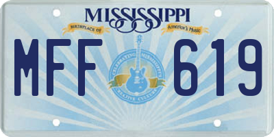 MS license plate MFF619