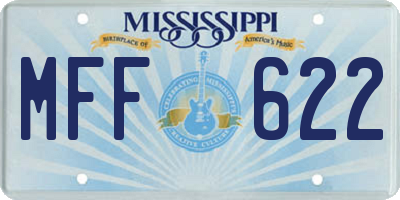 MS license plate MFF622