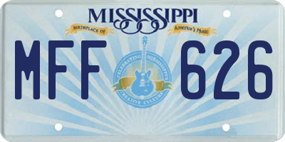MS license plate MFF626