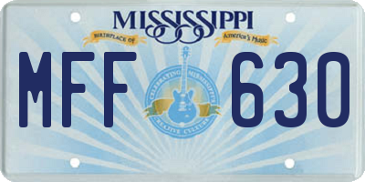MS license plate MFF630