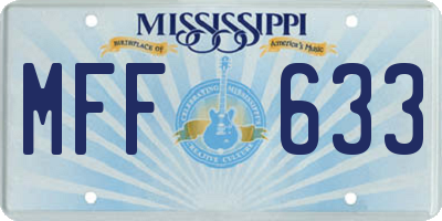 MS license plate MFF633