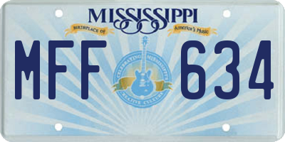 MS license plate MFF634