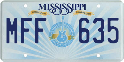 MS license plate MFF635