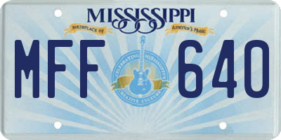 MS license plate MFF640